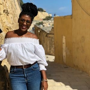 White over the shoulder top